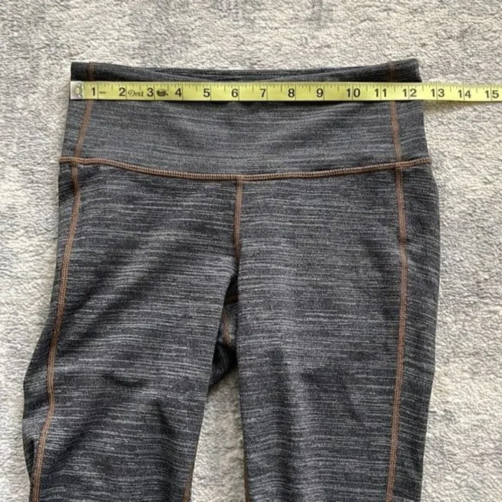 Athleta Chaturanga Gray Heathered Yoga Athletic Leggings Full Length Sz XS